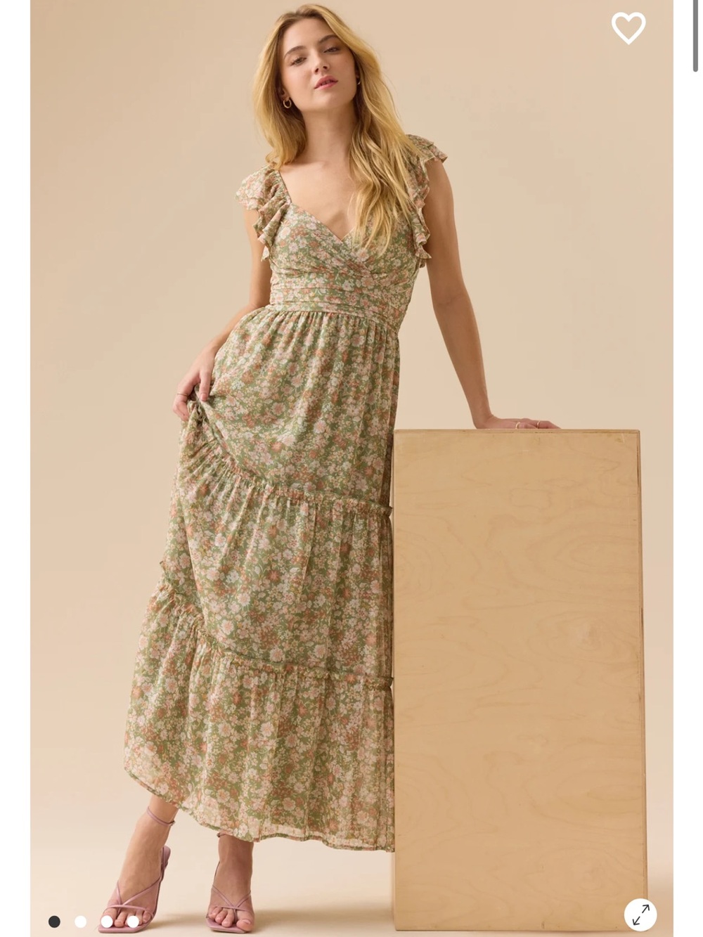 Altar'd State Green Floral Maxi Dress